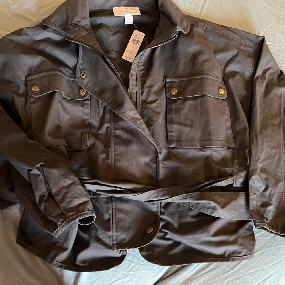 NEW Anthropologie Mare Mare Women's‎ Puff Sleeve Belted Utility Jacket Size M